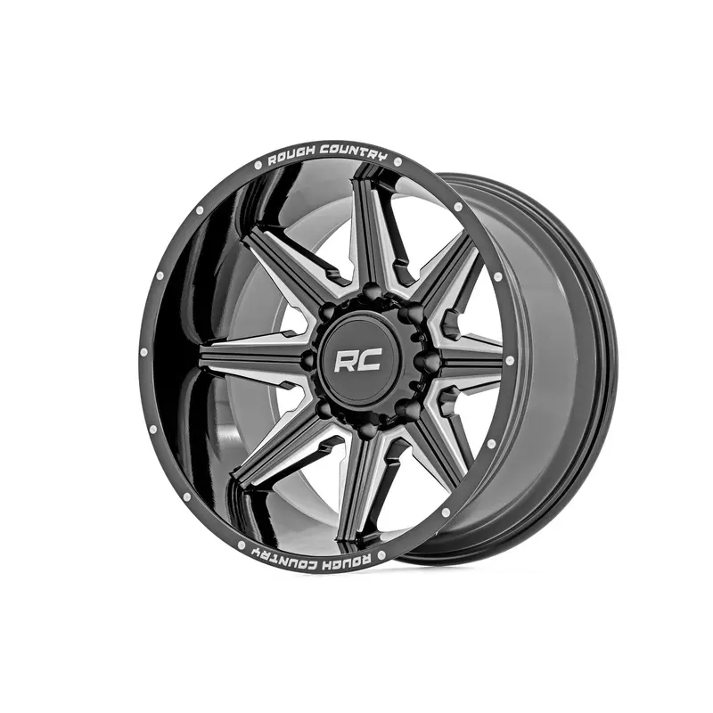 Rough Country 91M Series Wheel | One-Piece | Gloss Black | 20x12 | 6x135 | -44mm | 91201217M