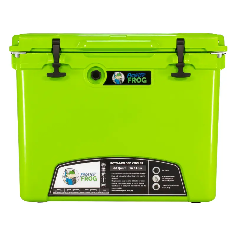 Frosted Frog 60QT Cooler with Wheels & Telescoping Handle  Original Green, 60QT