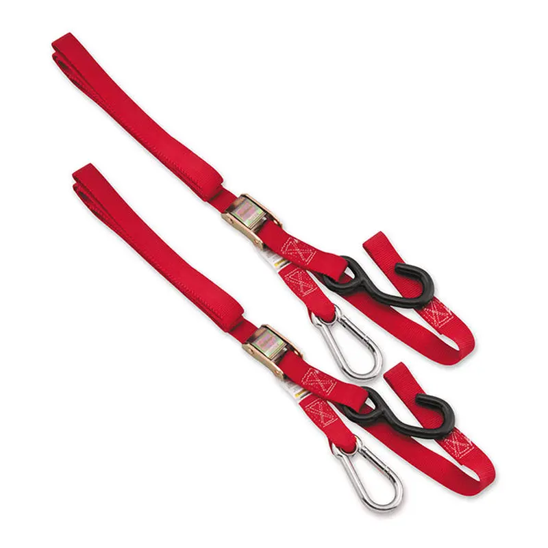 Tie Down Red 38mm with carabiner end Tech7 (TIE1CR)