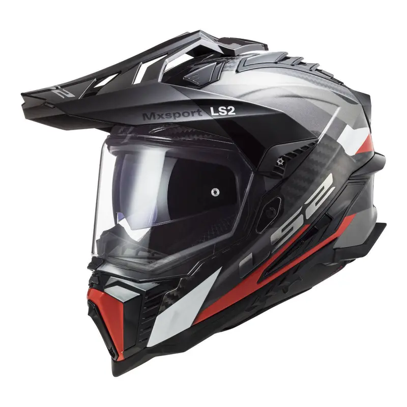 LS2 MX701 Explorer Carbon Frontier - Titanium / Red (M)
