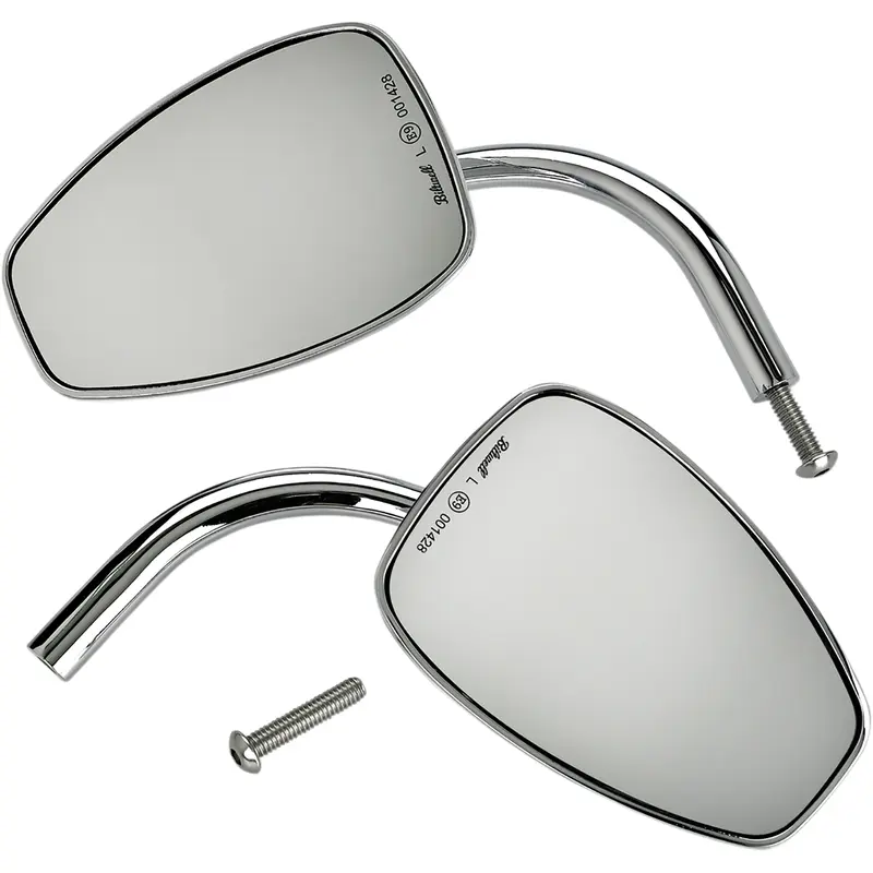 BILTWELL Mirrors - Utility - Side View - Teardrop - Perch - Chrome - Pair 6504-400-532