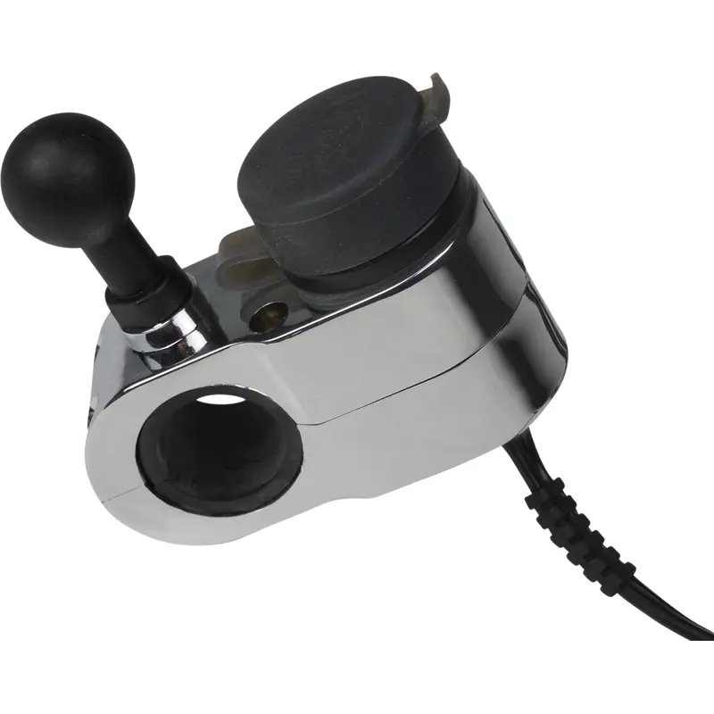 GEARS CANADA Dual USB Charger - 1" Ball Mount - Chrome 100366-15