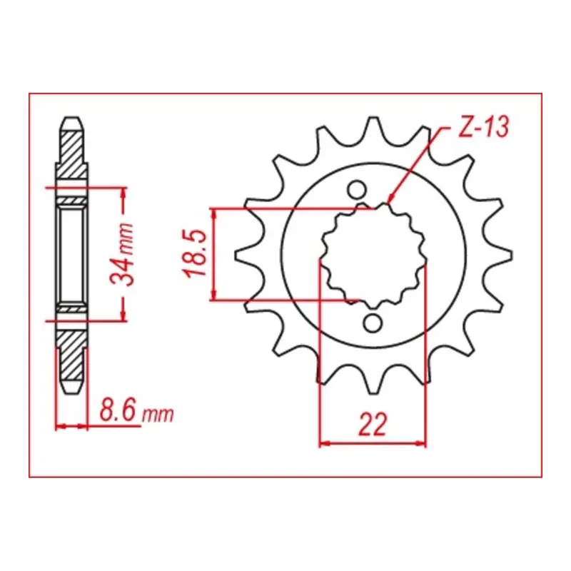 MTX 1908 Steel Front Sprocket #520