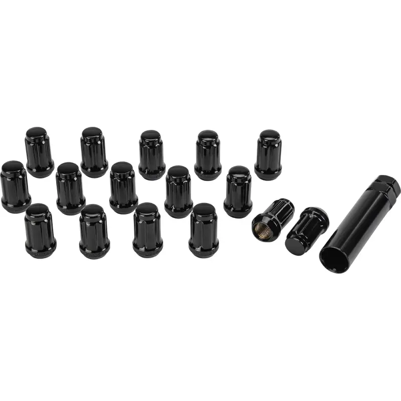 16/PK 12MMX1.25 TAPERED LUG NUTS 60' SPLINED BLACK