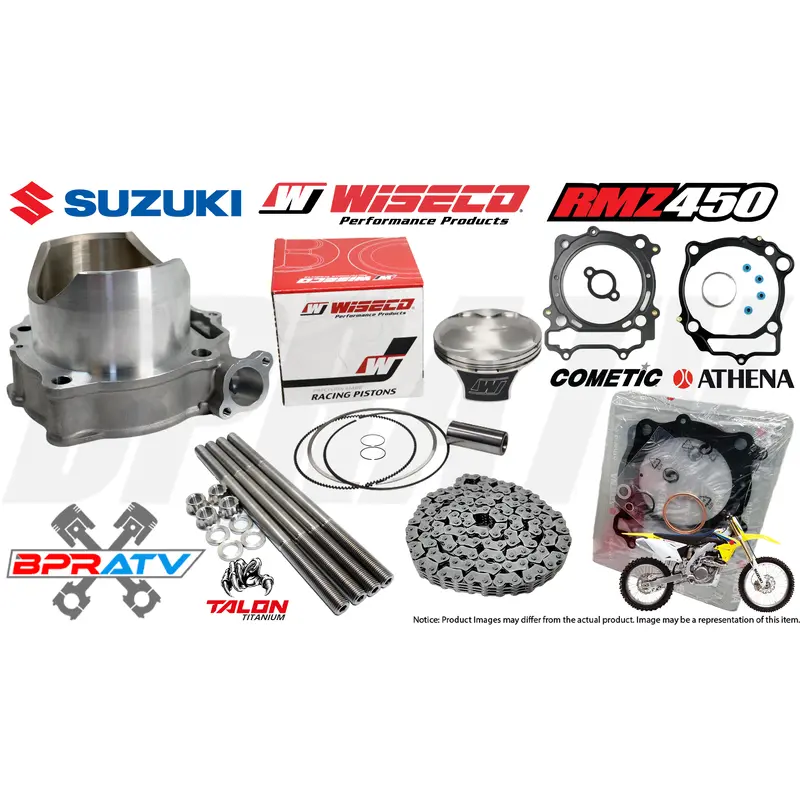 08-12 RMZ450 96mm Stock Cylinder WISECO Piston Gasket Stud Kit Chain Top End Kit