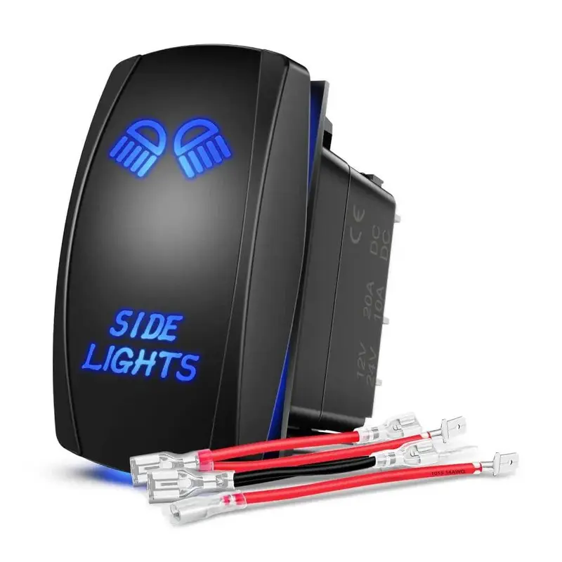 5Pin Laser On/Off Side Lights Rocker Switch Blue