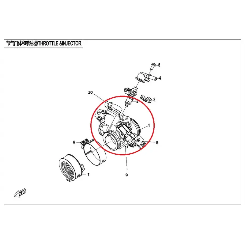 Throttle Body Suit for CF300SR Code is 0DM#-170020-1002