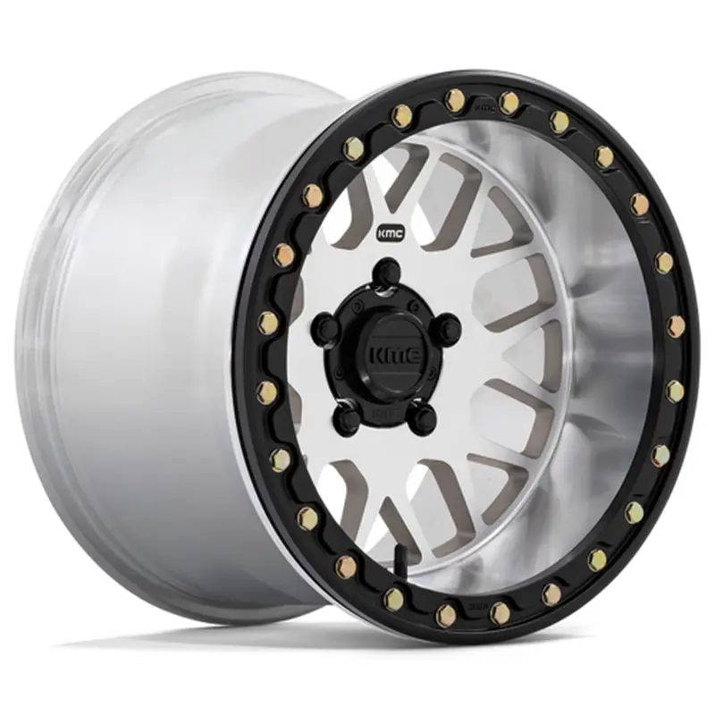 KMC KS235 Grenade Beadlock Wheel  15x10 | 4x137 Bolt Pattern | Machined Finish | 0mm Offset