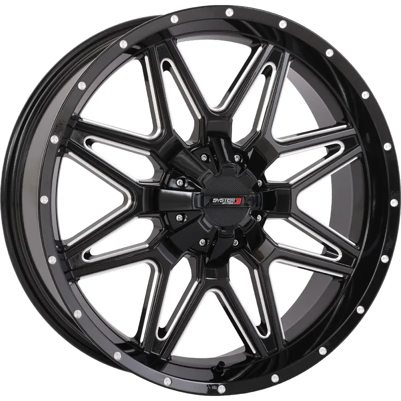 ST7 WHEEL 20X7 4+3 (+10MM) 4/137 & 4/156 GLOSS BLK MILLED