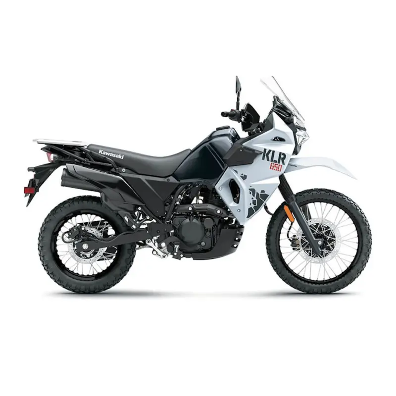 New 2025 Kawasaki KLR650 Pearl Crystal White/Metallic Carbon Gray ABS
