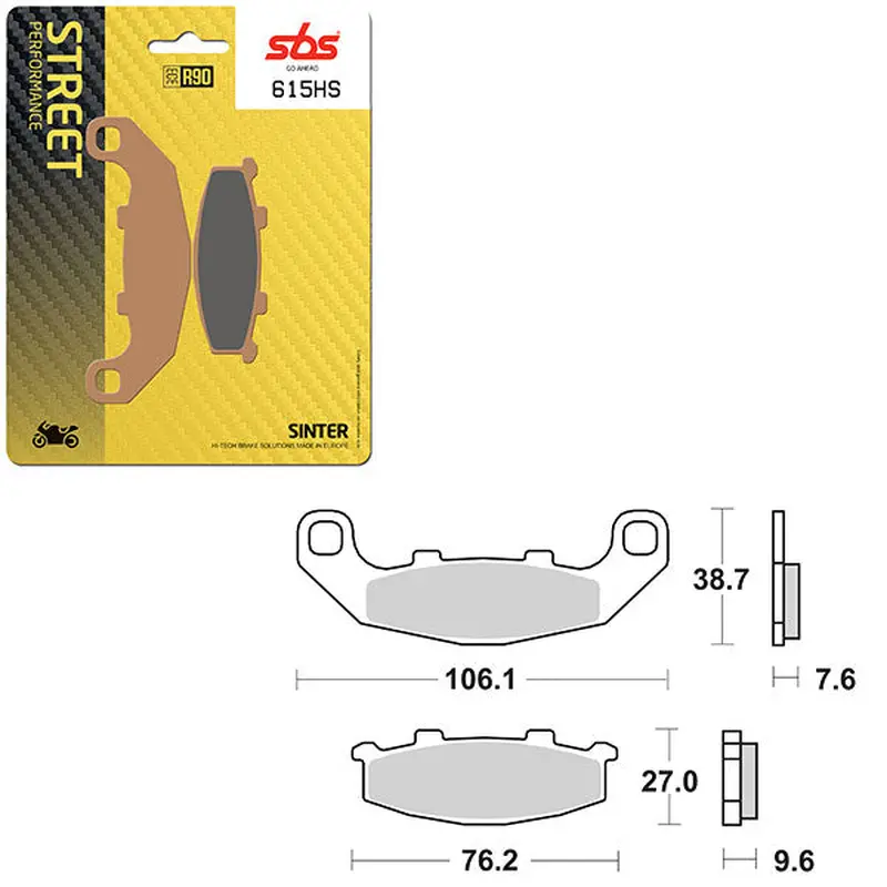 SBS PERFORMANCE HS SINTER FRONT BRAKE PAD (6250615108)