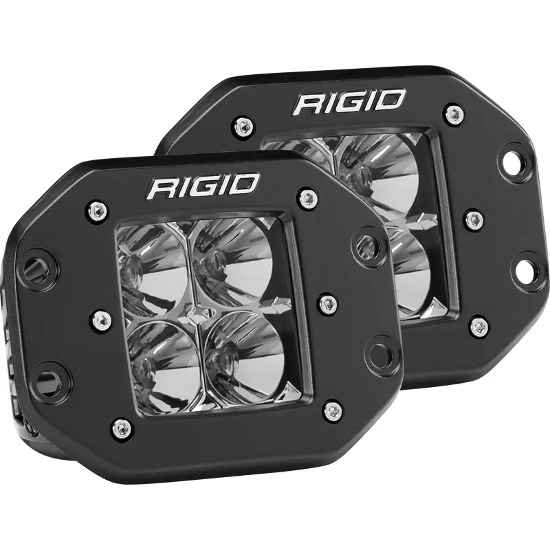 Flood Flush Mount Black Pair D-Series Pro RIGID Industries