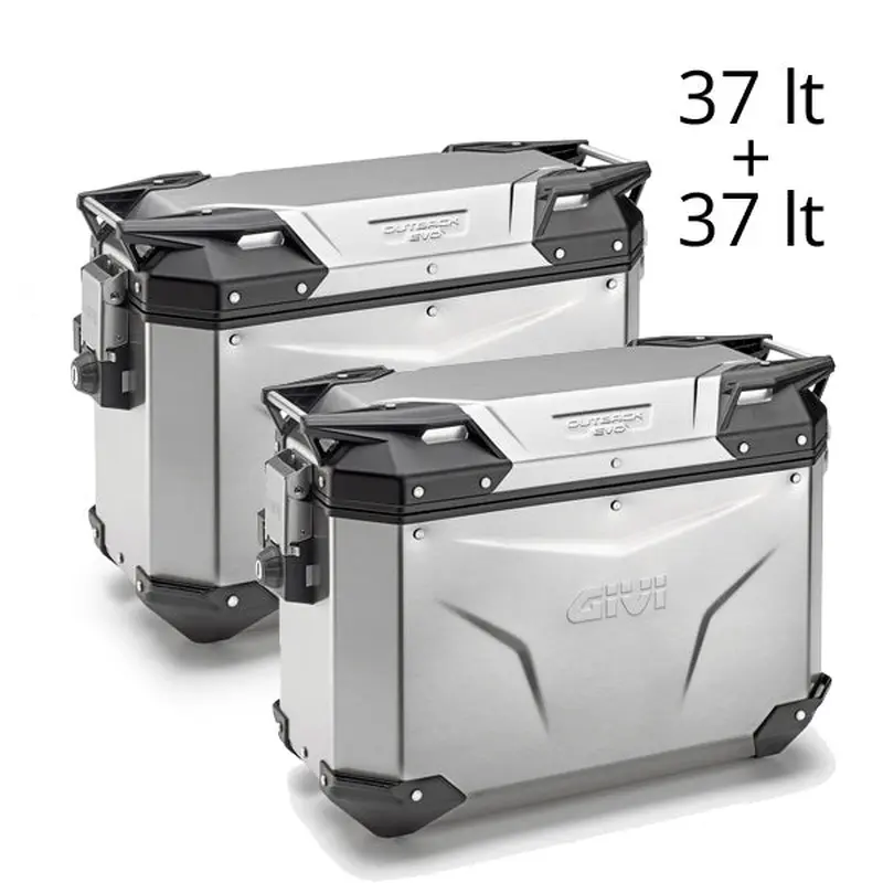 Givi Trekker Outback EVO 37 lt Cam-Side Cases Silver (pair)