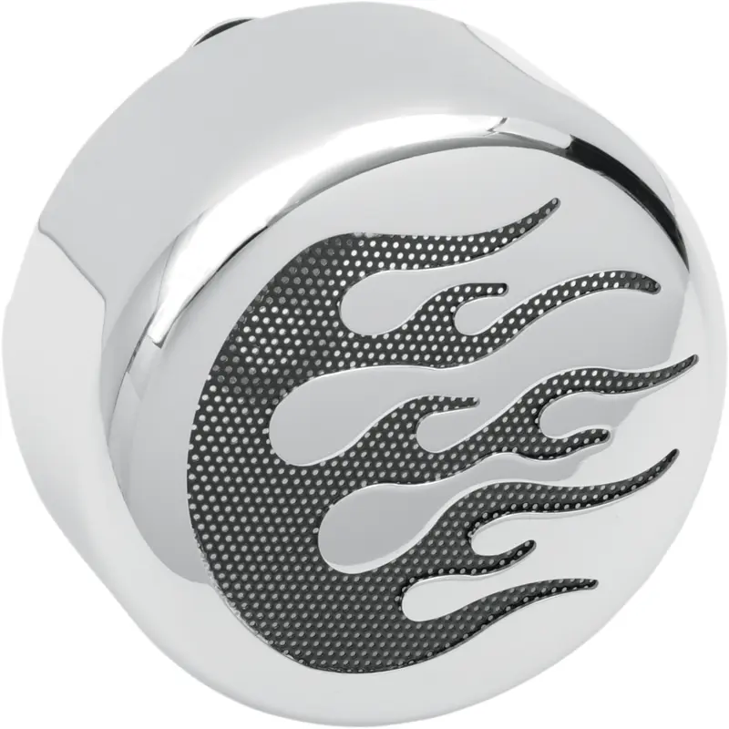 DRAG SPECIALTIES Horn Cover - Chrome - Black Flame 76636F