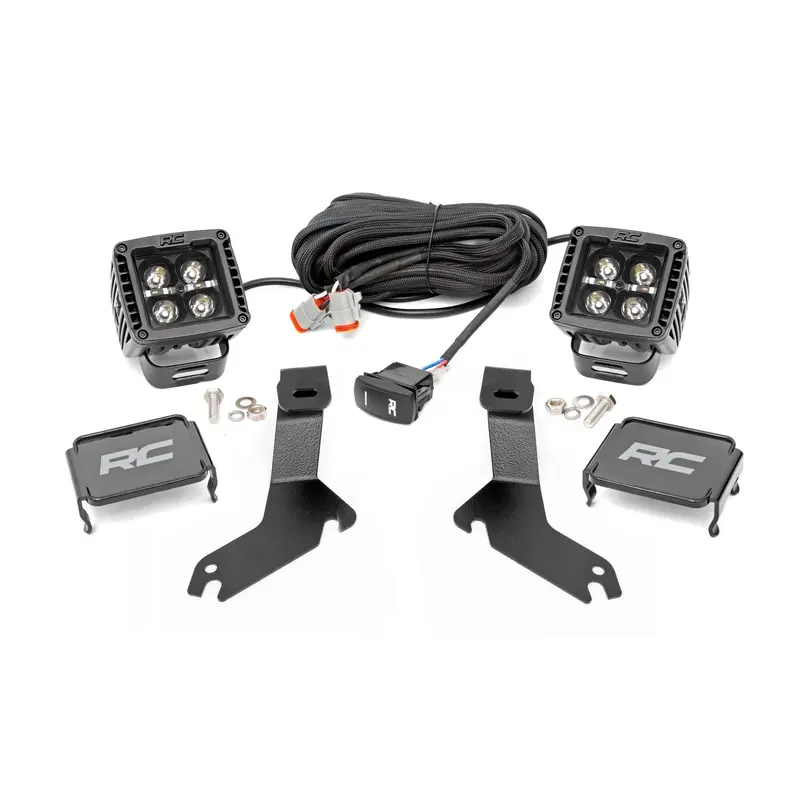 LED Light Kit | Ditch Mount | 2" Black Pair | Amber DRL | Chevy Silverado 1500 (99-06) | 82281