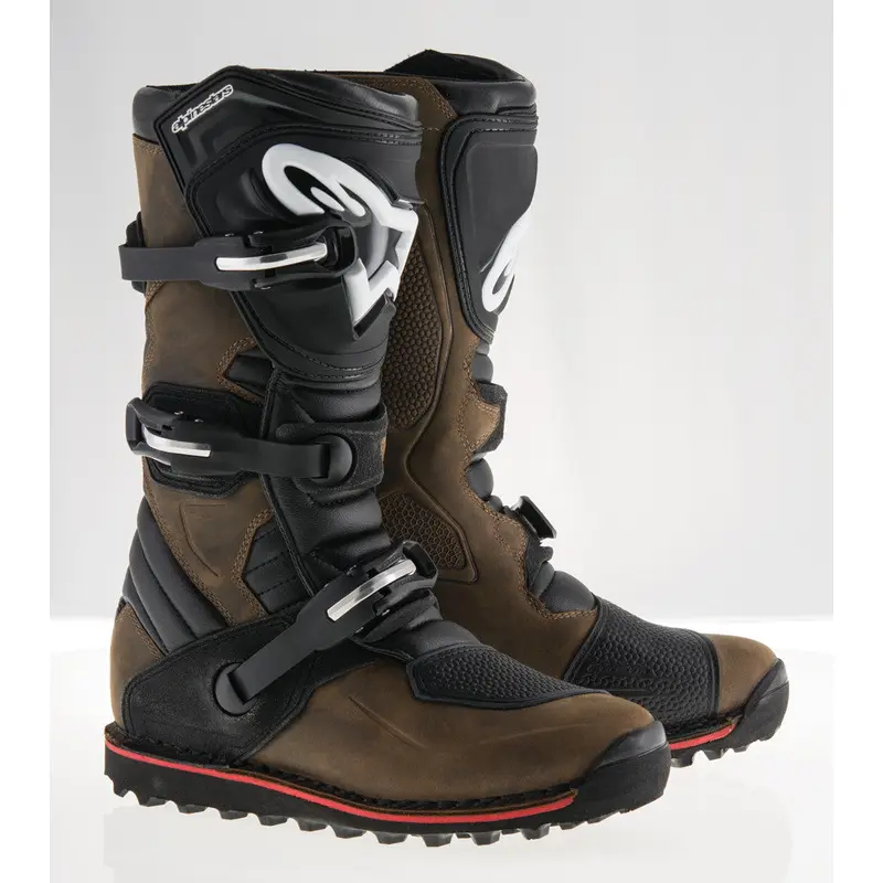 ALPINESTARS TECH-T BOOTS BROWN OILED LEATHER SZ 07 2004017-818-7