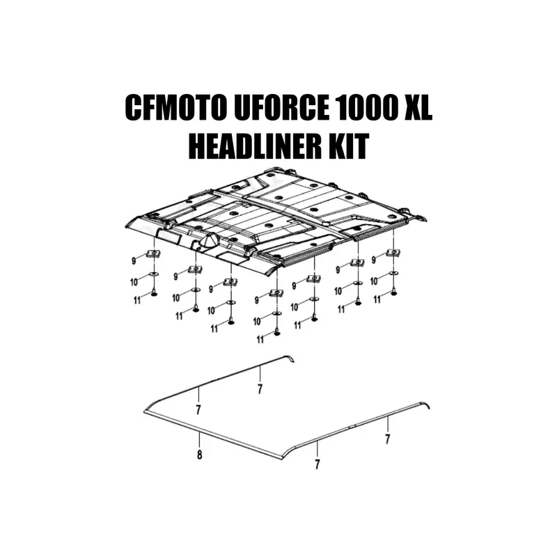 CFMOTO - UFORCE 1000 XL - FELT HEADLINER KIT