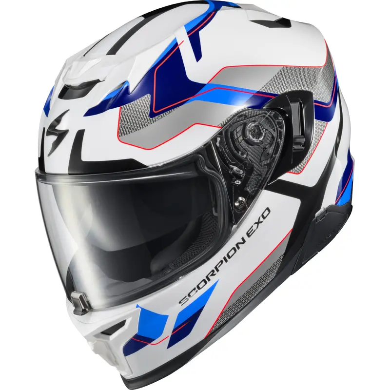 Exo T520 Full Face Helmet Zuse White/Blue Lg