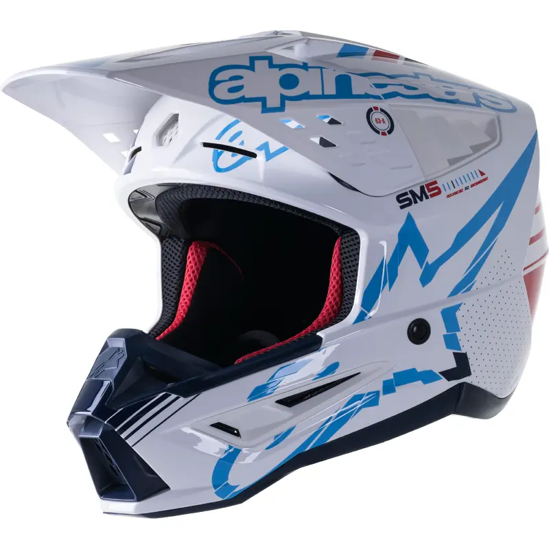 S M5 Action Helmet White/Cyan/Blue Xs