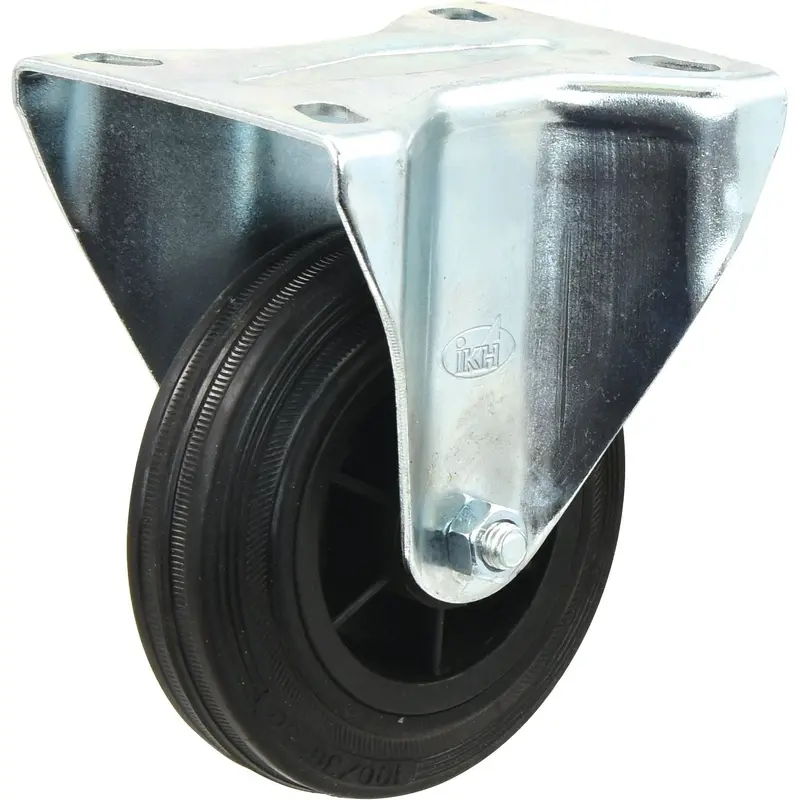 Fixed Rubber Castor Wheel - Capacity: 50kgs, Wheel : 80mm | Sparex Part No.S.52577