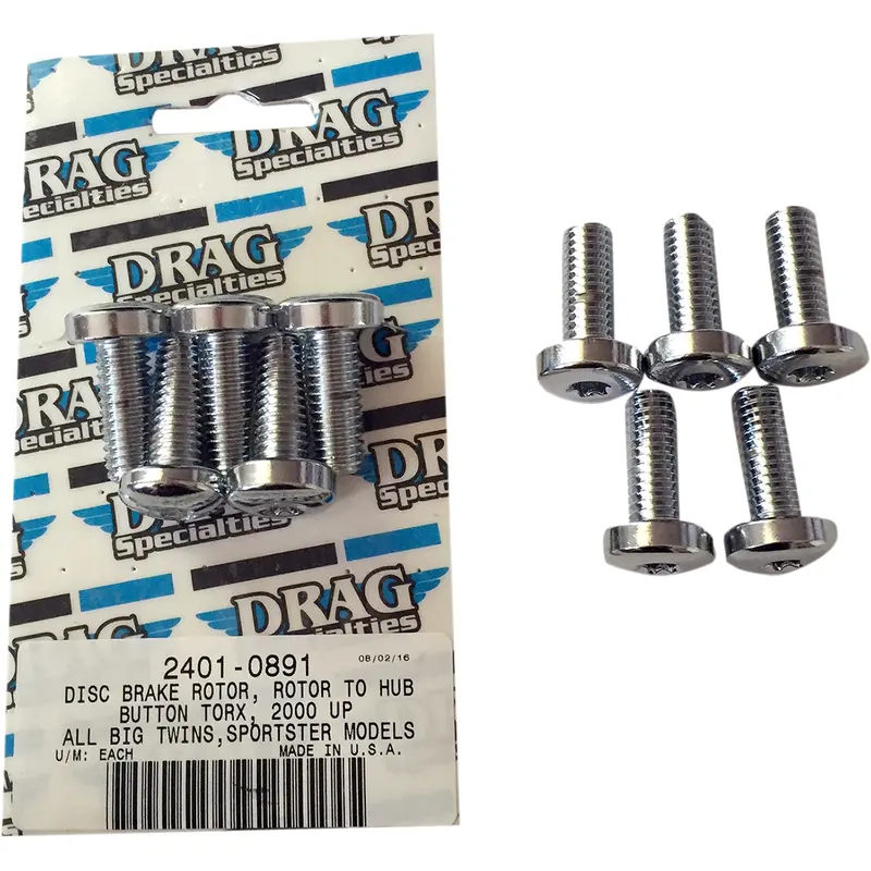 DRAG SPECIALTIES Mounting Kit - Rotor to Hub - Rear - Chrome MK772