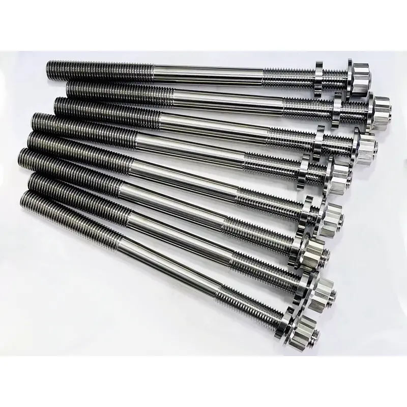 YZFR6 YZF R6 Ti Cylinder Head Studs TITANIUM Head Stud Bolt 12 Pt Nut Kit Set
