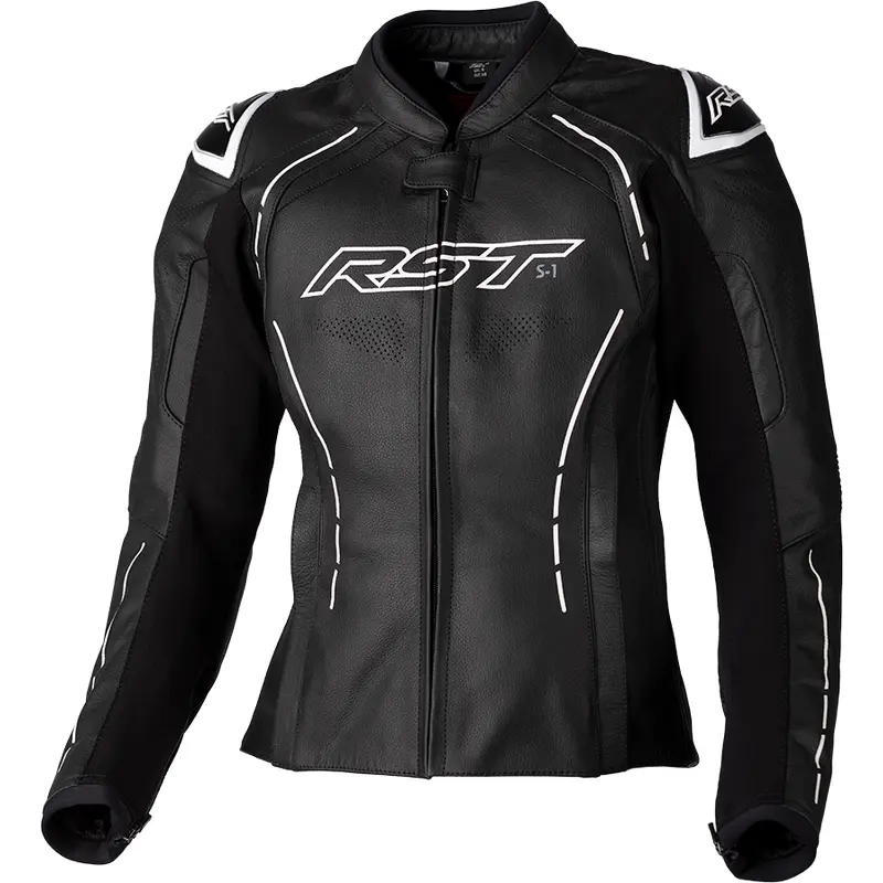 RST Ladies S1 Ce Jacket Black/White Leather Lg