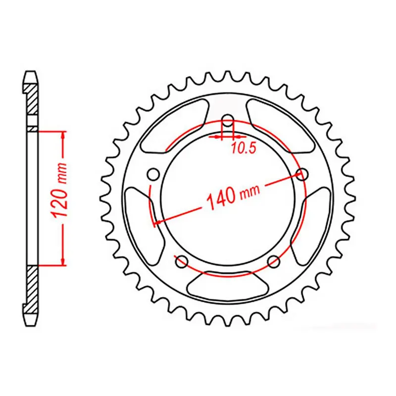 SPKT REAR OE STEEL 00T #5