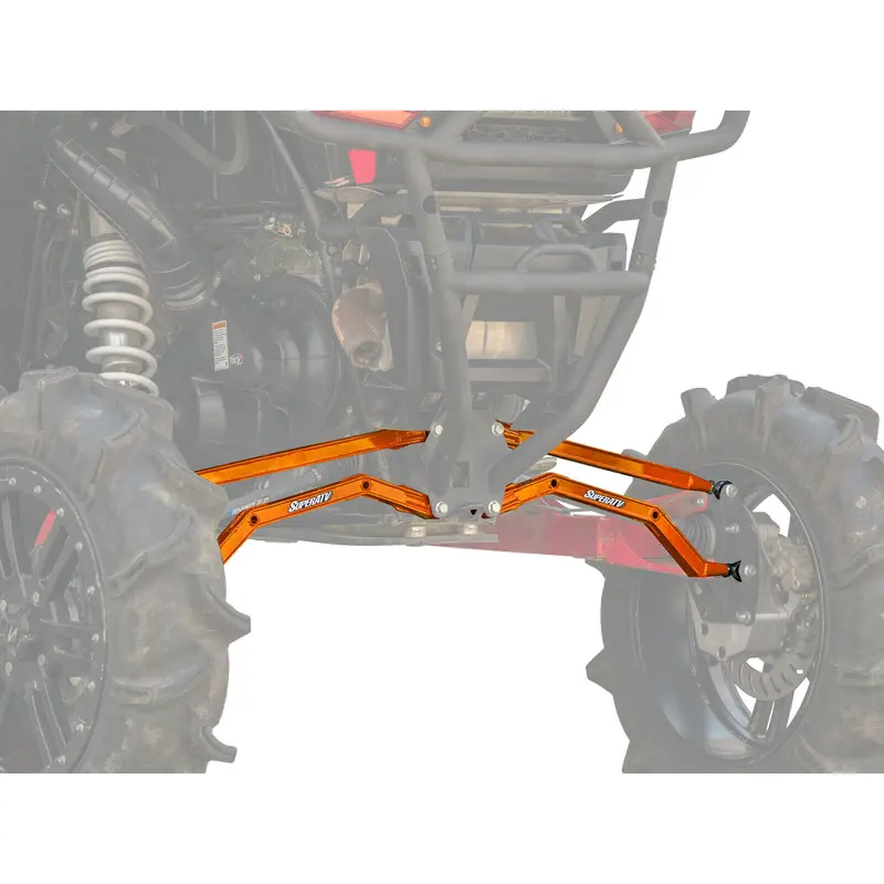 SuperATV High Clearance Boxed Rear Radius Arms for Polaris RZR XP Turbo - Orange