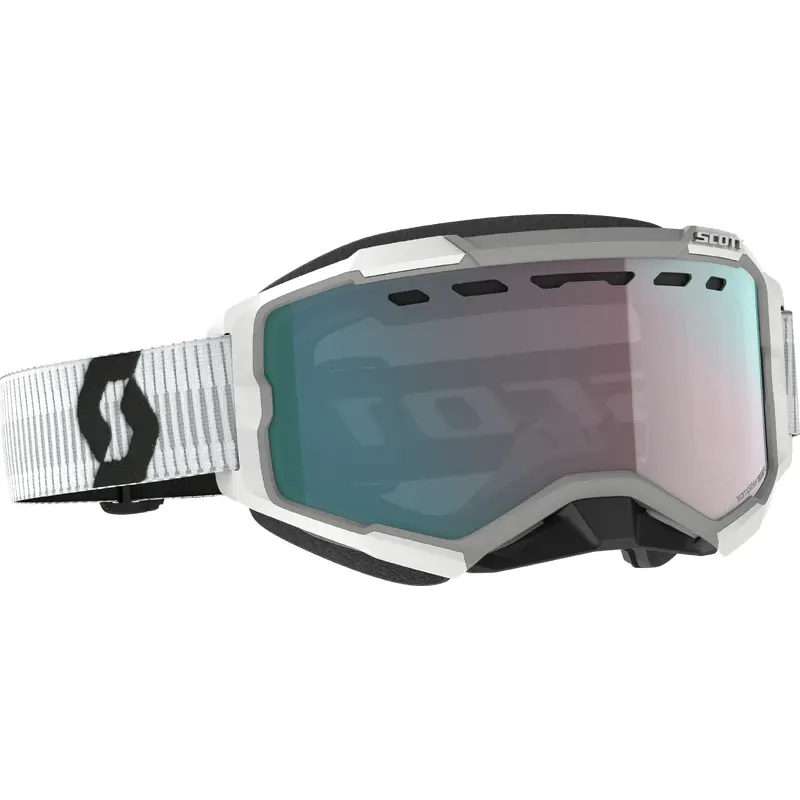 Fury Goggle Snow Cross White W/Enh Aqua Chrome