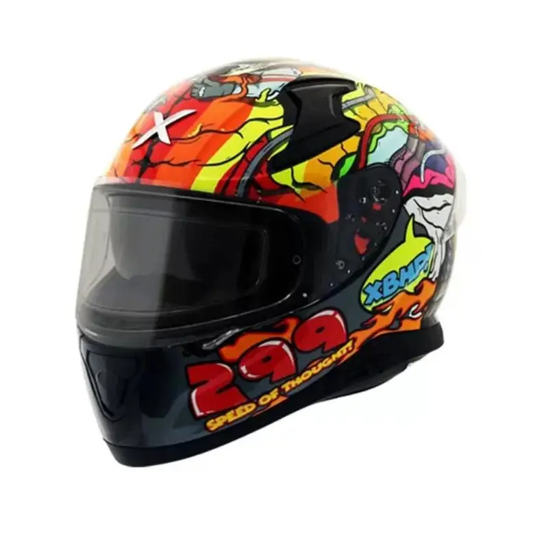 AXOR HELMET  APEX XBHP Gloss 299 Fluor Yellow Blue Full Face Helmet