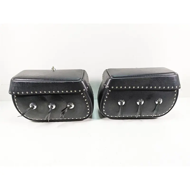 2006 Honda VT1100 C2 Shadow Leatherlyke Studded Saddlebag Saddle Bag Set ACC310