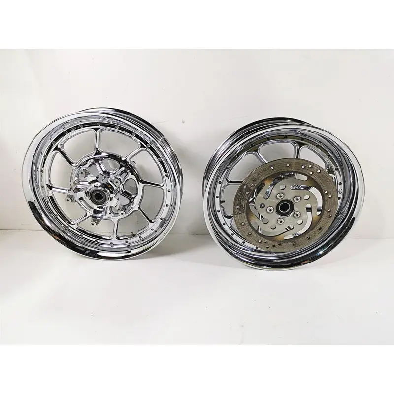 2007 Harley Touring FLHRSE CVO Road King Front Rear Chrome Wheel Set 44612-07