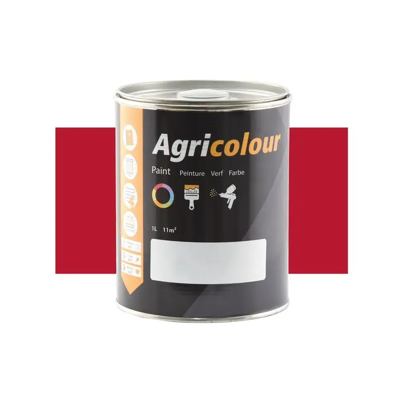 Agricolour - Red Gloss Paint 1L Tin - Sparex Part No. S.83923