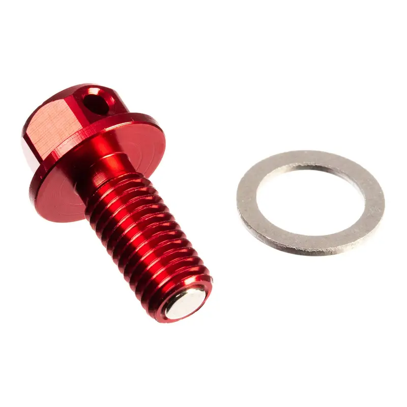 Whites Magnetic Sump Plug M10 x 22 x 1.5 - Red