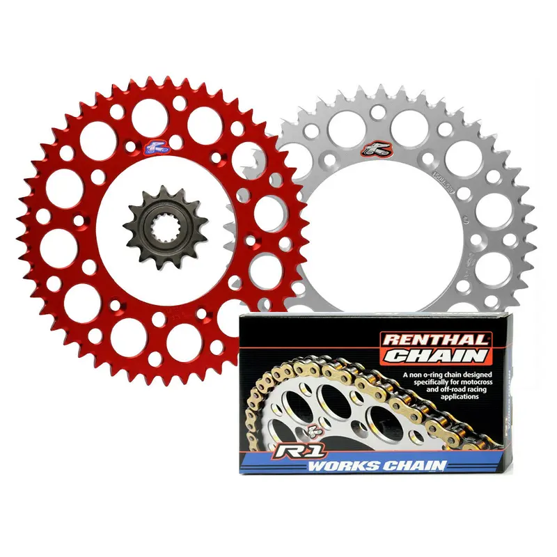 Renthal front & Ultralight rear Sprocket & R1 chain kit for Honda CR85R CR85RB